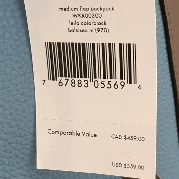 KATE SPADE LEILA MEDIUM FLAP BACKPACK BLUE TAN - Picture 12 of 12